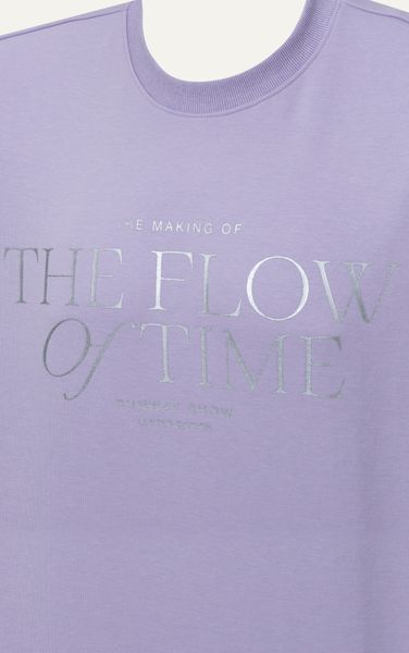  AG99 STUDIO LOOSE FIT "THE FLOW OF TIME" SILVER PRINTED T-SHIRT - PURPLE 