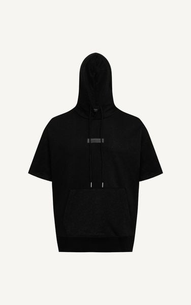  AG665 STUDIO LOOSE FIT HOODIE SHORT HAND - BLACK