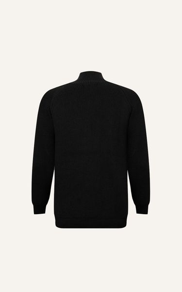  AG801 ZIP-UP RIB KNITTED IN BLACK 