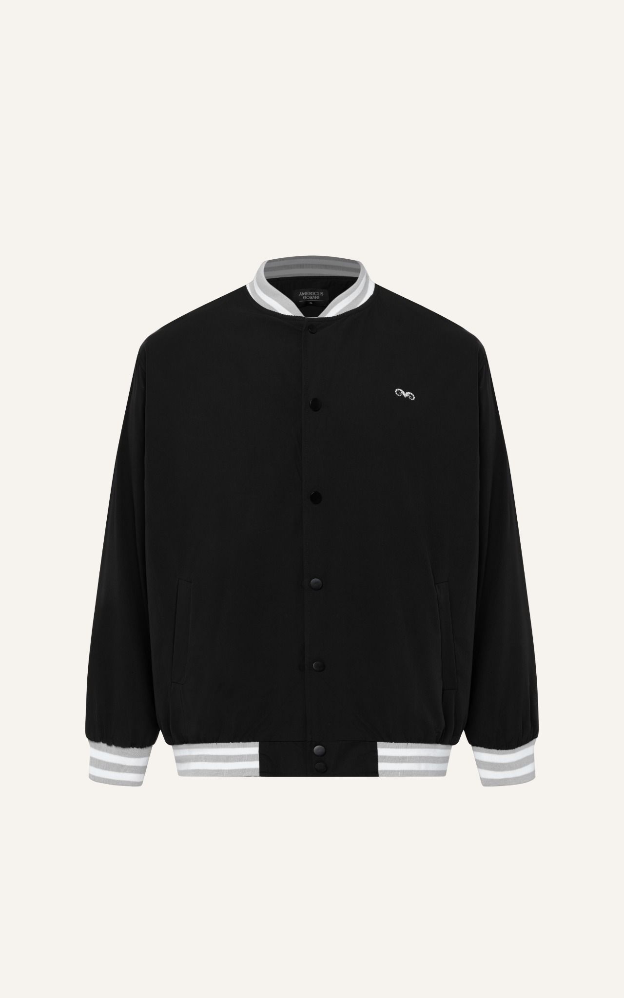  AG19 FACTORY LOOSE FIT BASIC BOMBER - BLACK 