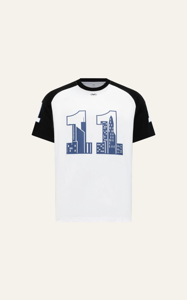  AG96 FACTORY OVERSIZE LOGO "11" T-SHIRT - WHITE