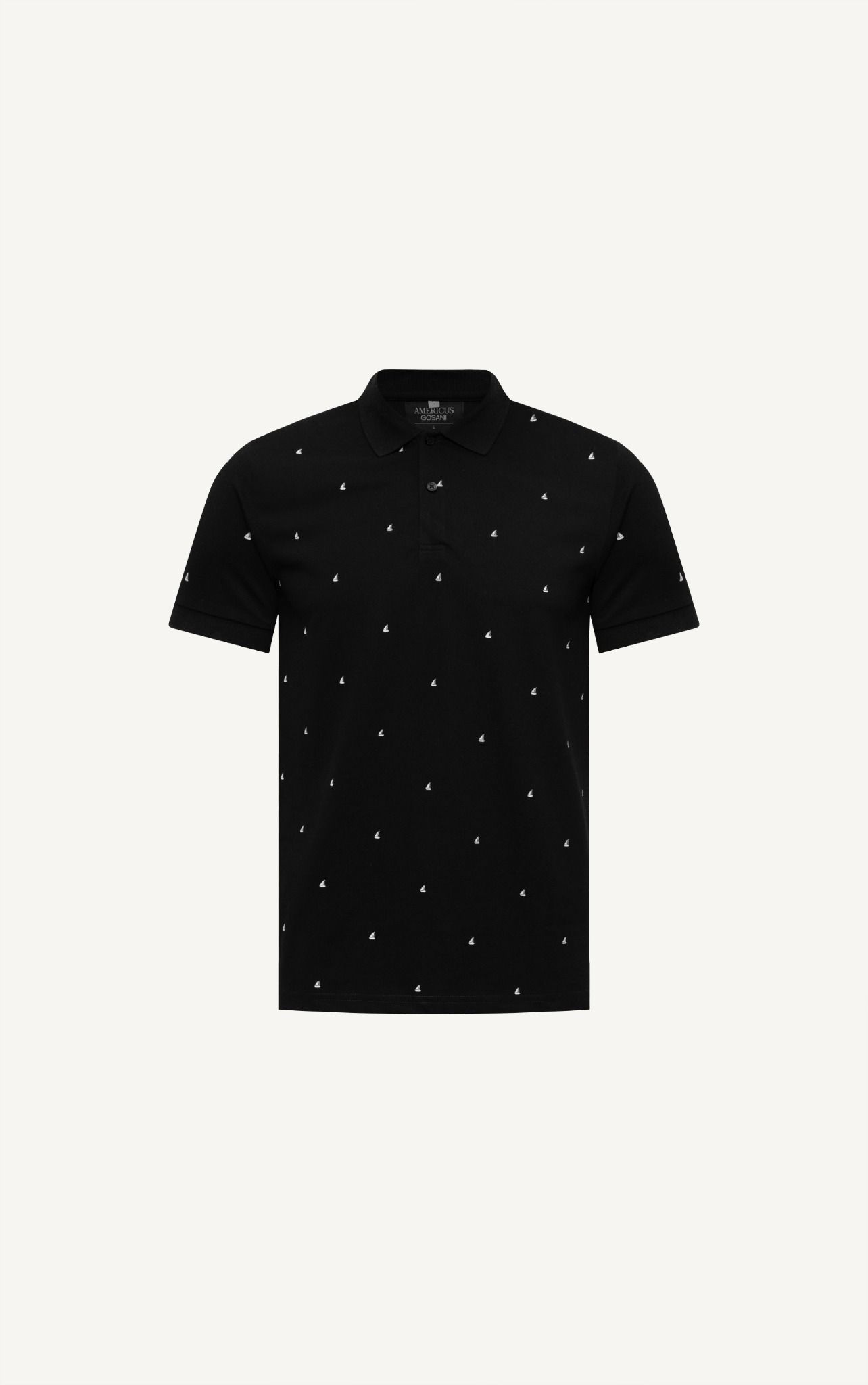 AG57 PREMIUM SLIMFIT SMALL PATTERN POLO - BLACK