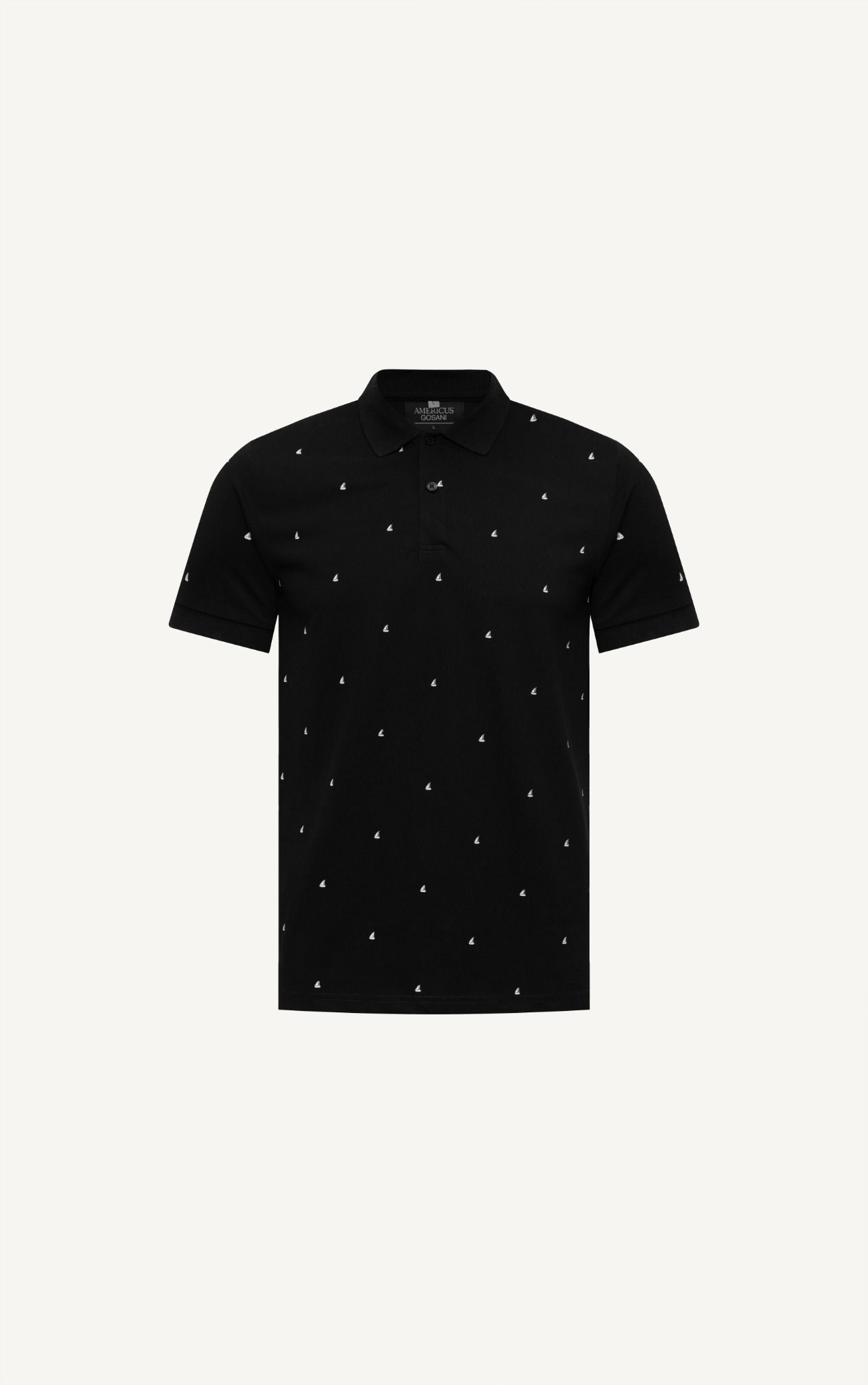  AG57 PREMIUM SLIMFIT NEW SMALL PATTERN POLO - BLACK 