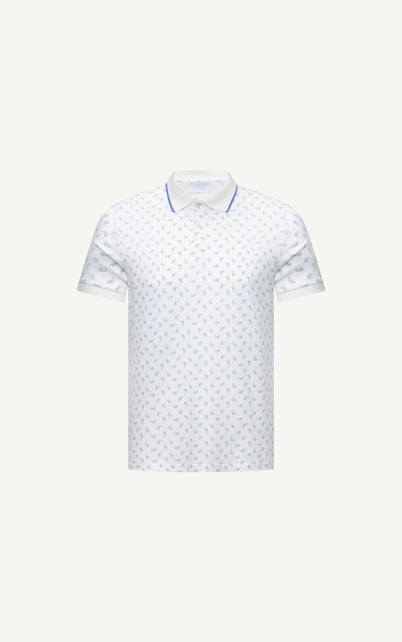 AG39 PREMIUM SLIMFIT SMALL BLUE TEXTURED POLO - WHITE