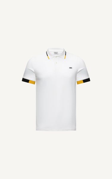  AG49 PREMIUM SLIMFIT STRIPED POLO - WHITE