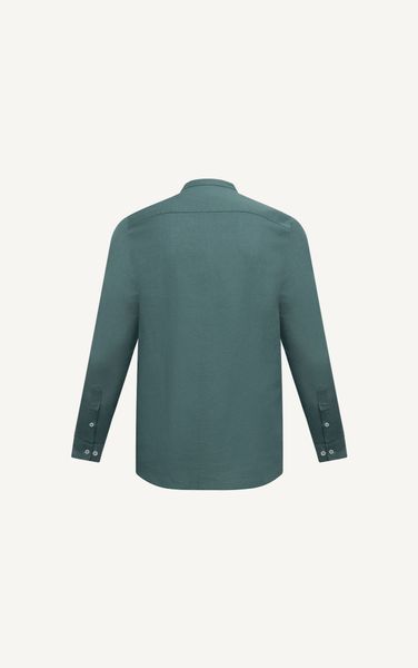  AG330 STUDIO REGULAR FIT BAND COLLAR SHIRT WITH POCKET - GREEN 