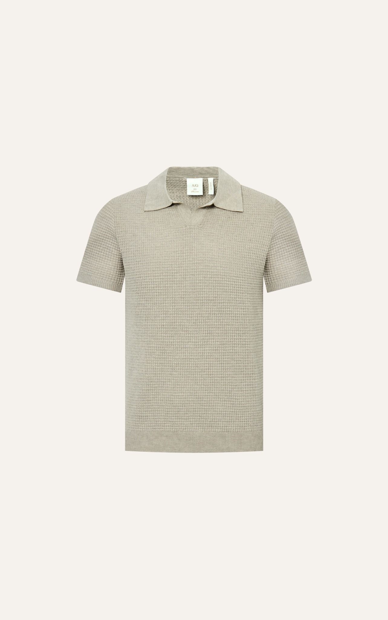 AG739 PREMIUM REGULAR FIT KNIT POLO - BEIGE