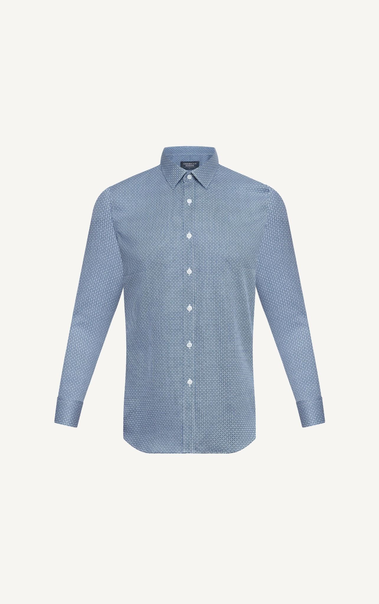 AG861 PREMIUM SLIMFIT MICRO CHECKED SHIRT - DARK BLUE