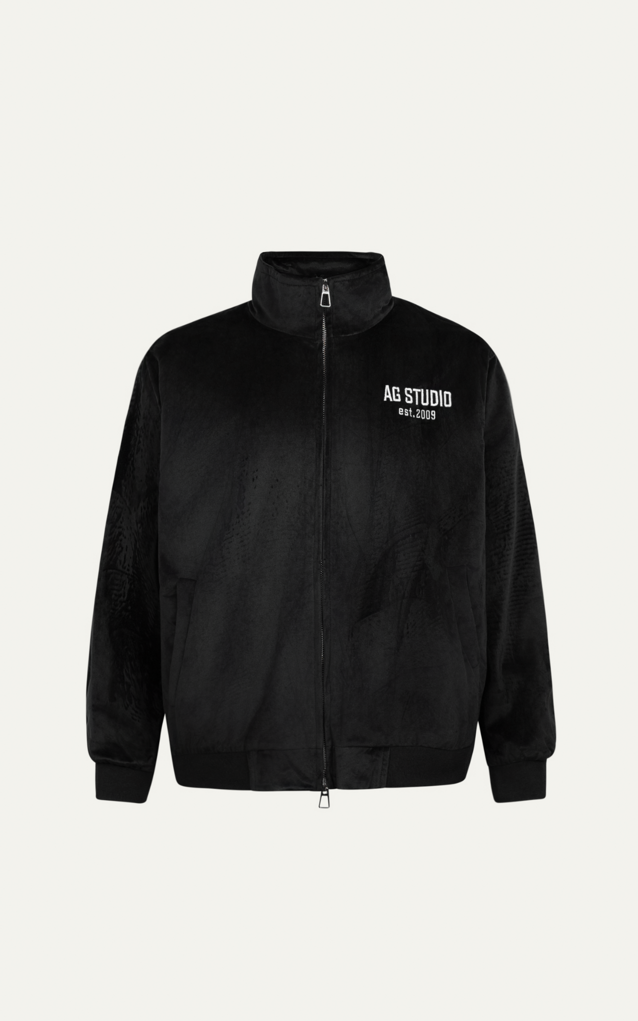  AG15 FACTORY LOOSE FIT BASIC BOMBER JACKET - BLACK 