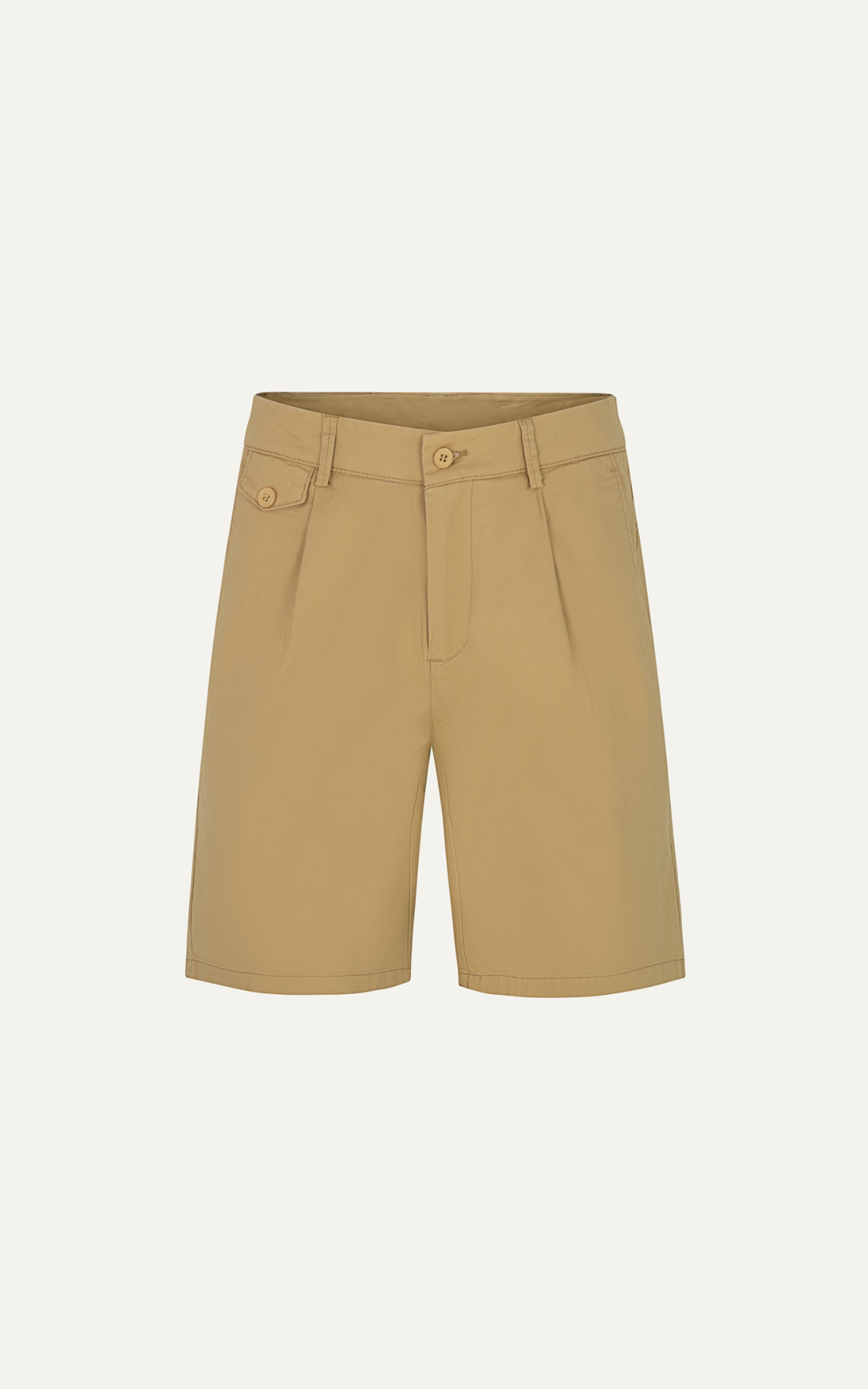 AG513 STUDIO SLIMFIT PLEATED CHINO KHAKI SHORT - YELLOW