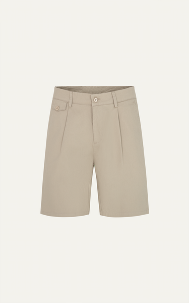  AG514 NEW PLEATED CHINO SHORTS IN BEIGE