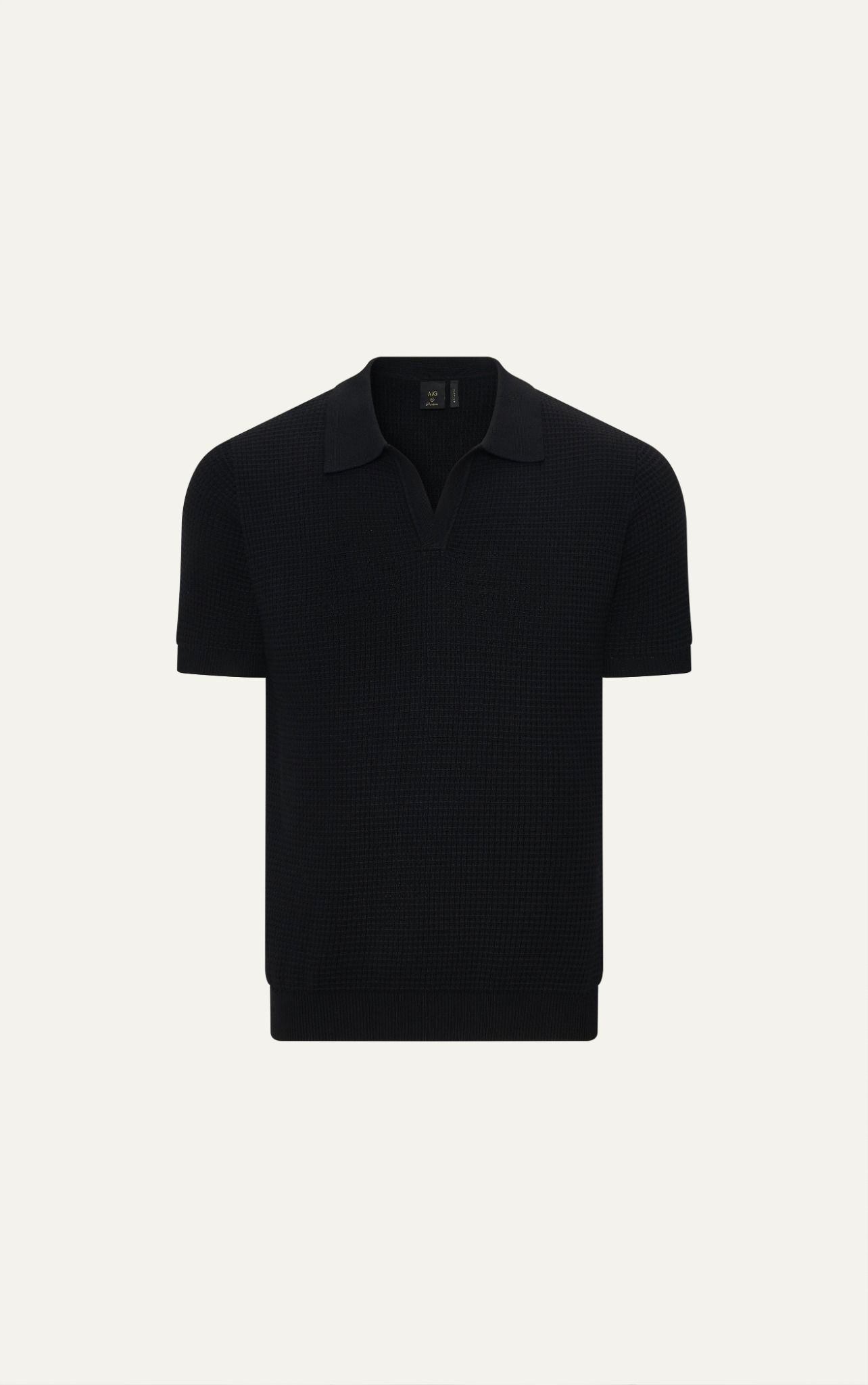 AG739 PREMIUM REGULAR FIT KNIT POLO - BLACK