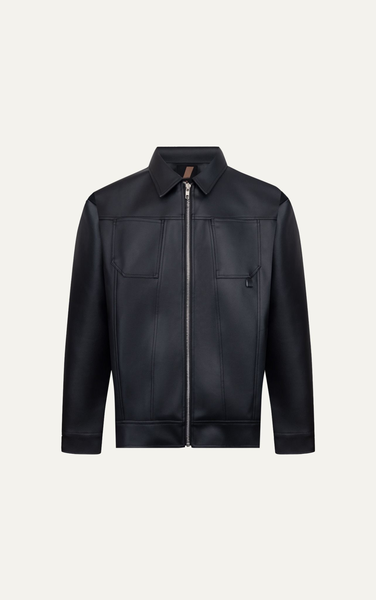  AG09 PREMIUM REGULAR FIT LEATHER JACKET - BLACK 