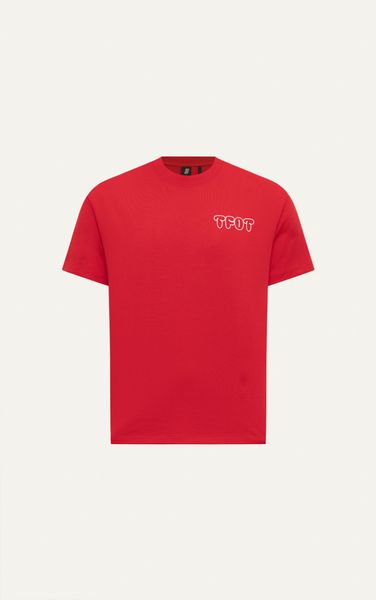  AG05 STUDIO LOOSE FIT BUBLE PRINTED LOGO T-SHIRT - RED 