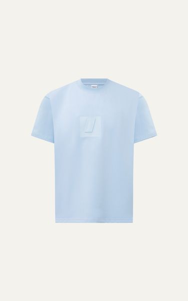  A/G STUDIO LOOSE FIT T-SHIRT 3D EFFECT LOGO - SKY BLUE