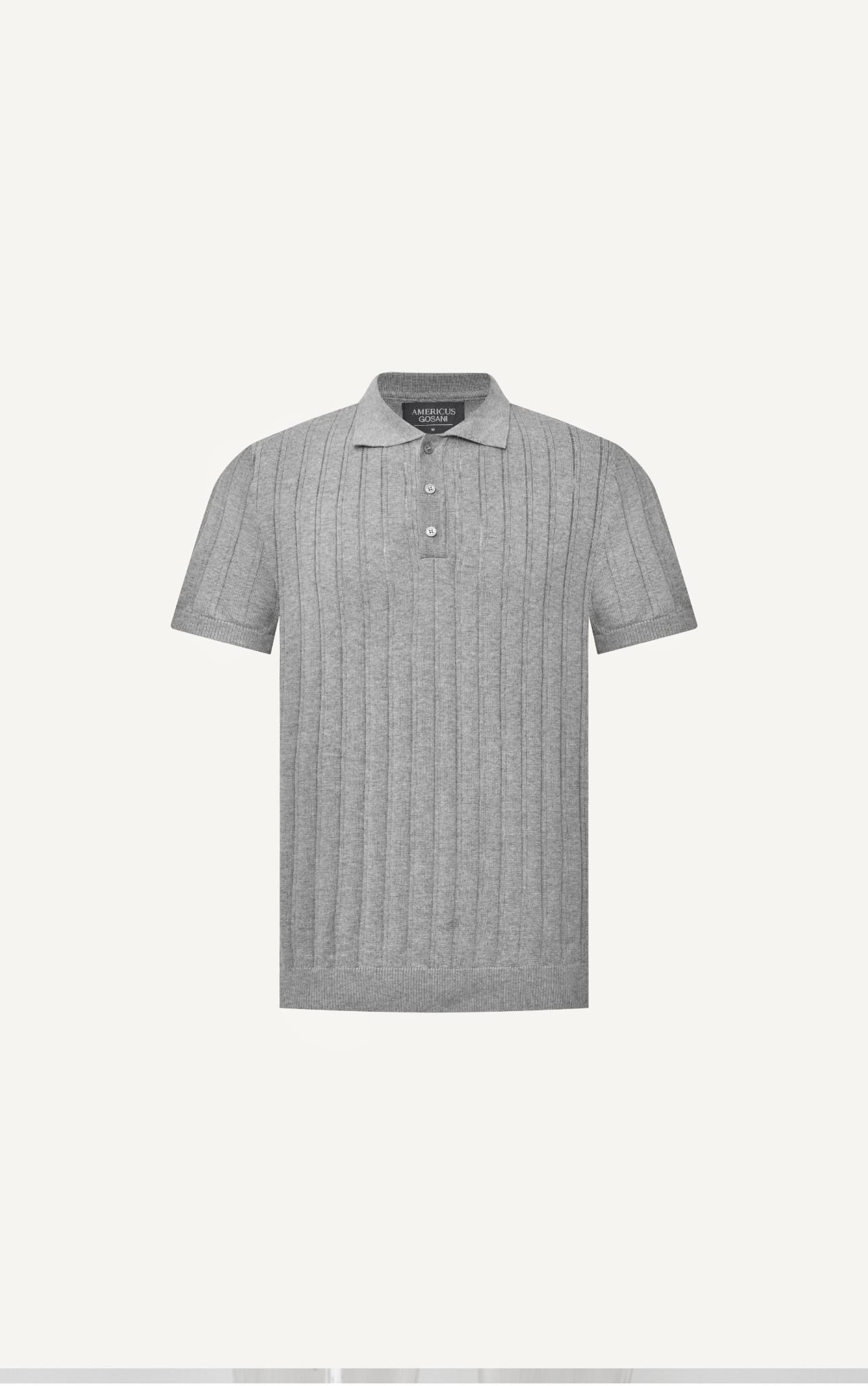 AG717 PREMIUM REGULAR FIT RIB STITCH POLO - LIGHT GREY