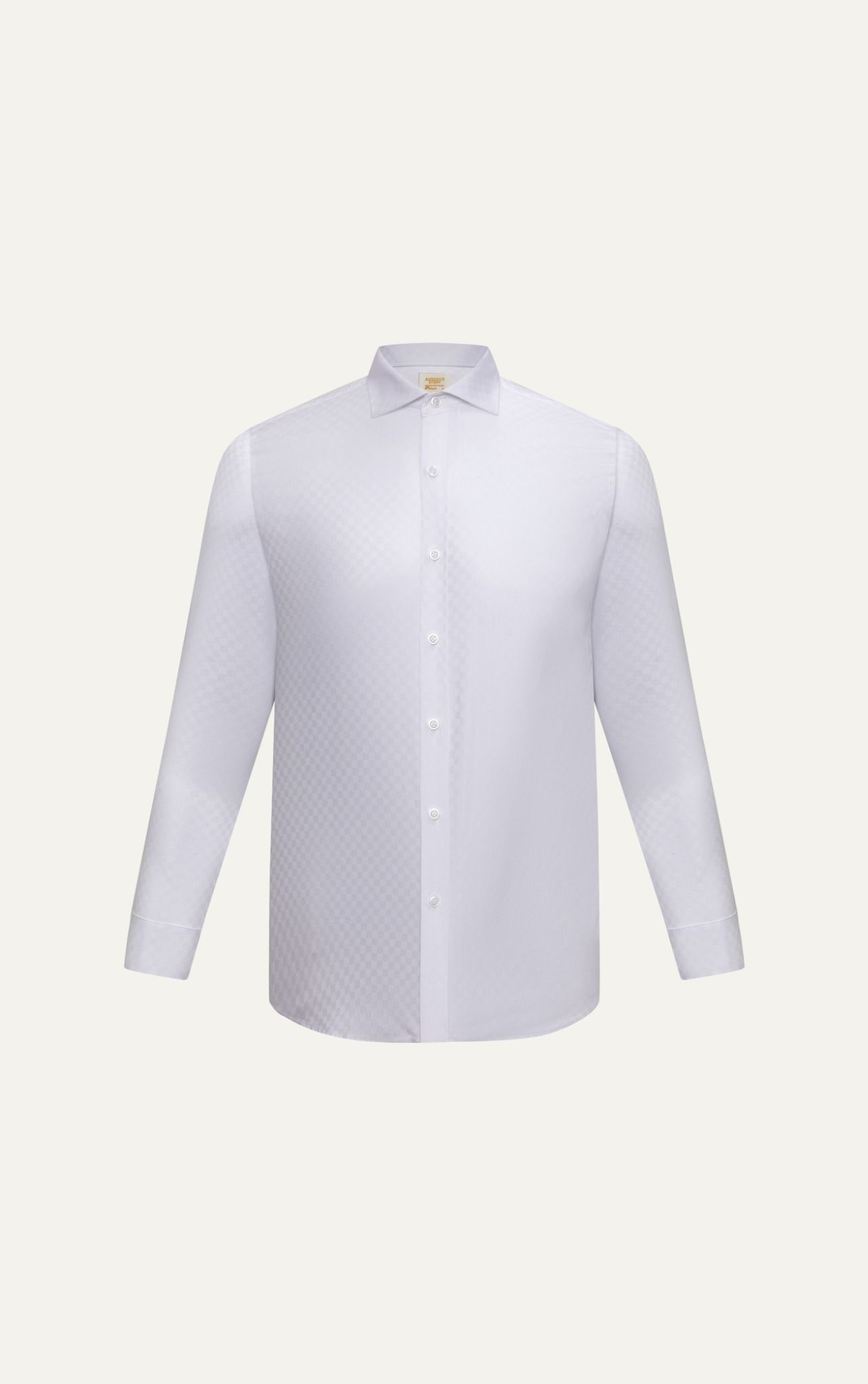 AG5P1 PREMIUM SLIMFIT CHECKED SHIRT - WHITE