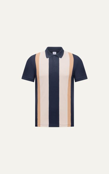  T57 FACTORY SLIMFIT STRIPED MIX COLOR POLO - DARK BLUE