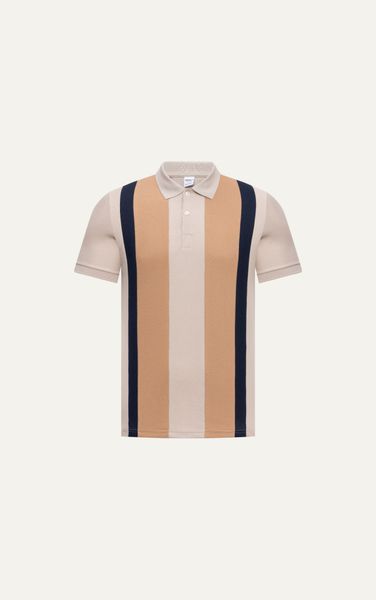  T57 FACTORY SLIMFIT STRIPED MIX COLOR POLO - BEIGE