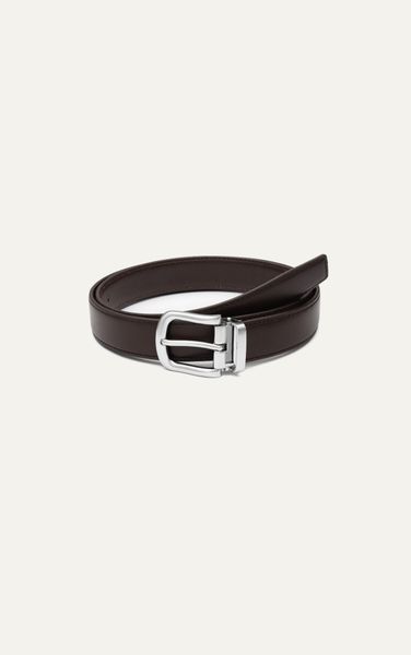  AG LEATHER BELTS BROWN - SQUARE HEAD SILVER