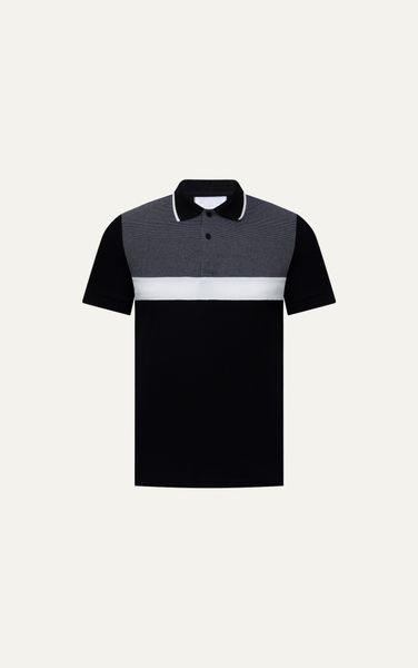  AG8871 PREMIUM SLIMFIT PATTERN POLO - BLACK