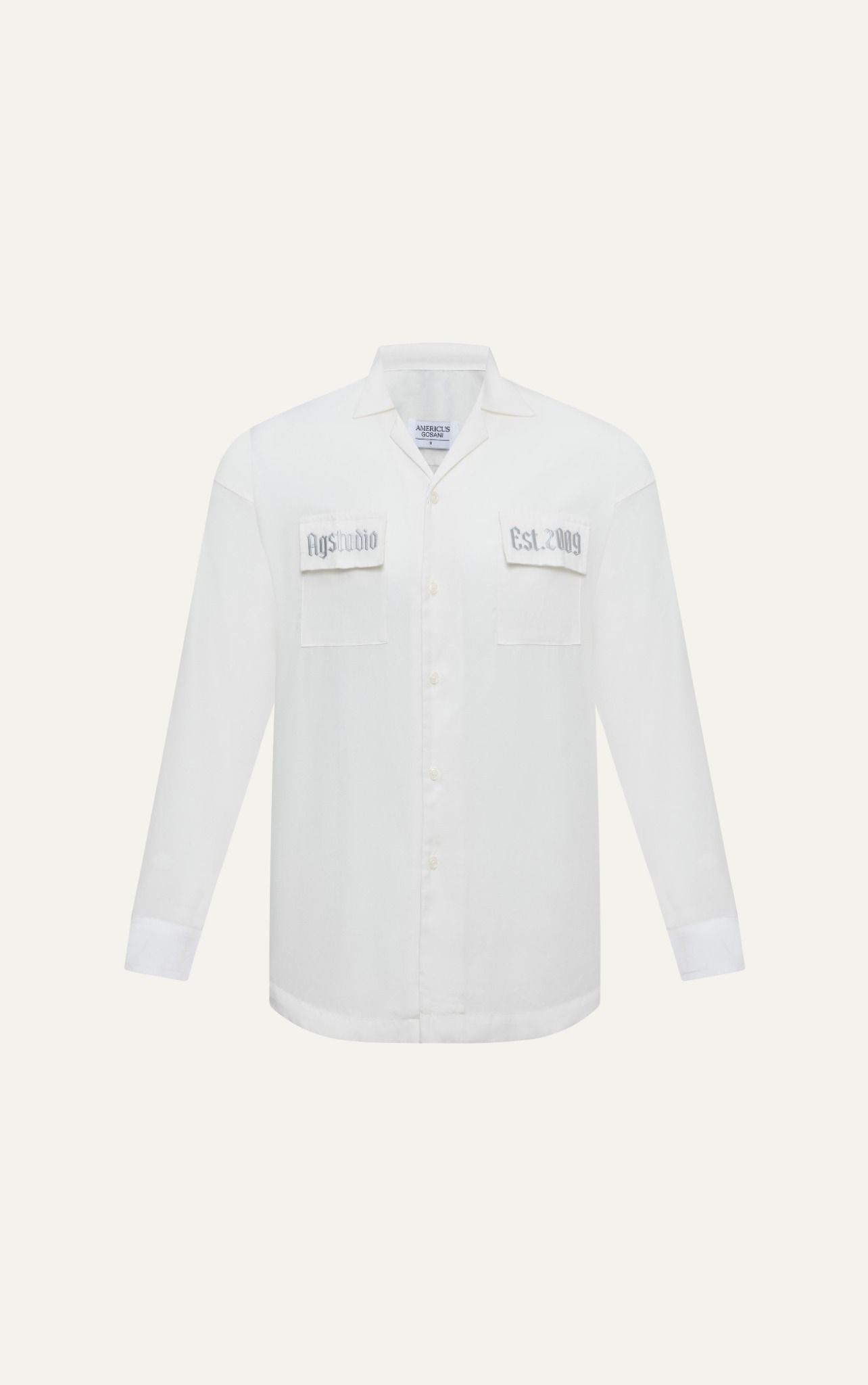 AG524 STUDIO REGULAR FIT DETAIL ON POCKET SHIRT - WHITE