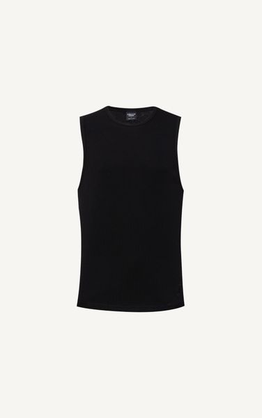  AG081 STUDIO LOOSE FIT NEW BASIC TANK TOP - BLACK