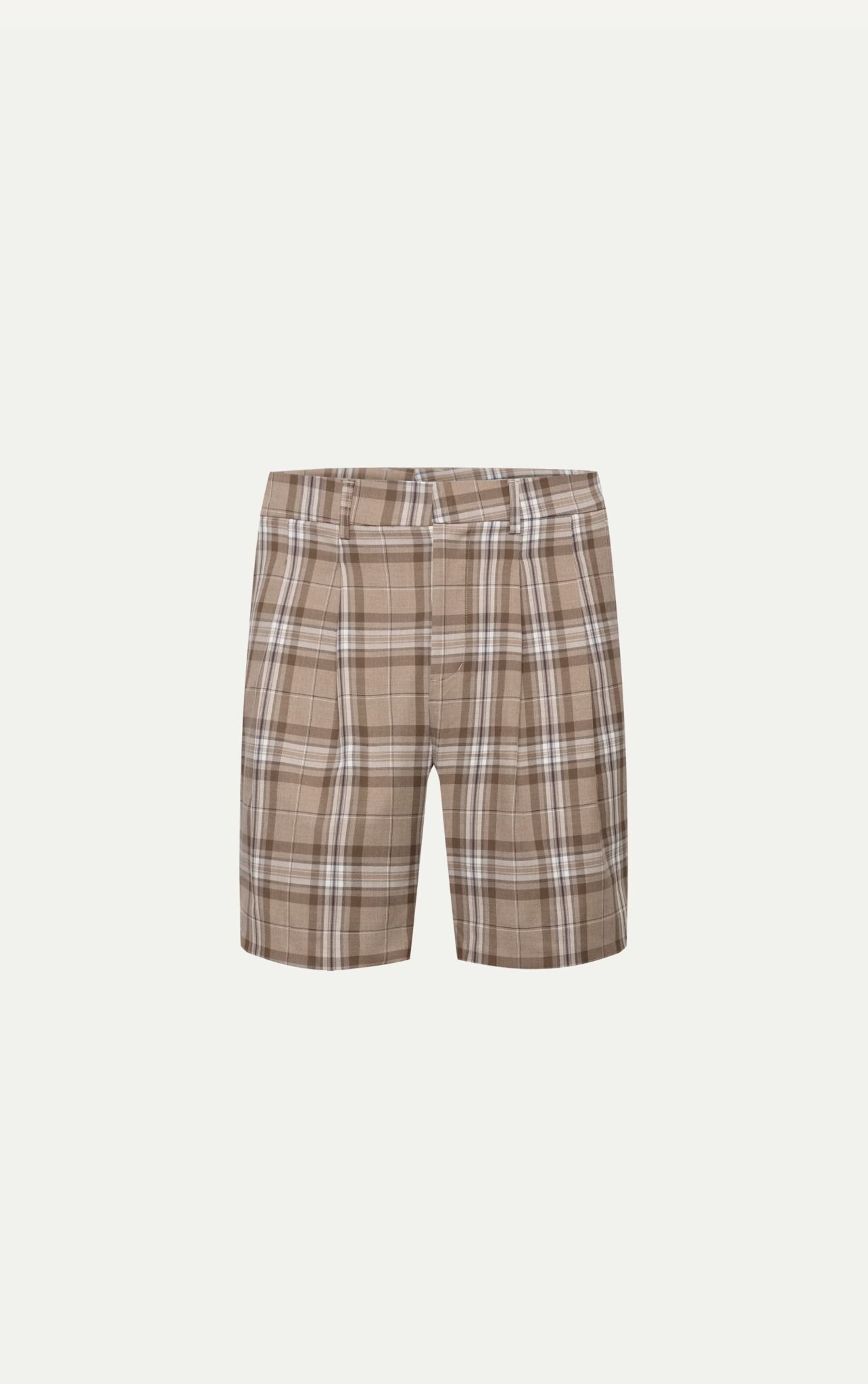 AG15 STUDIO REGULAR FIT CHECKED SHORT - BROWN