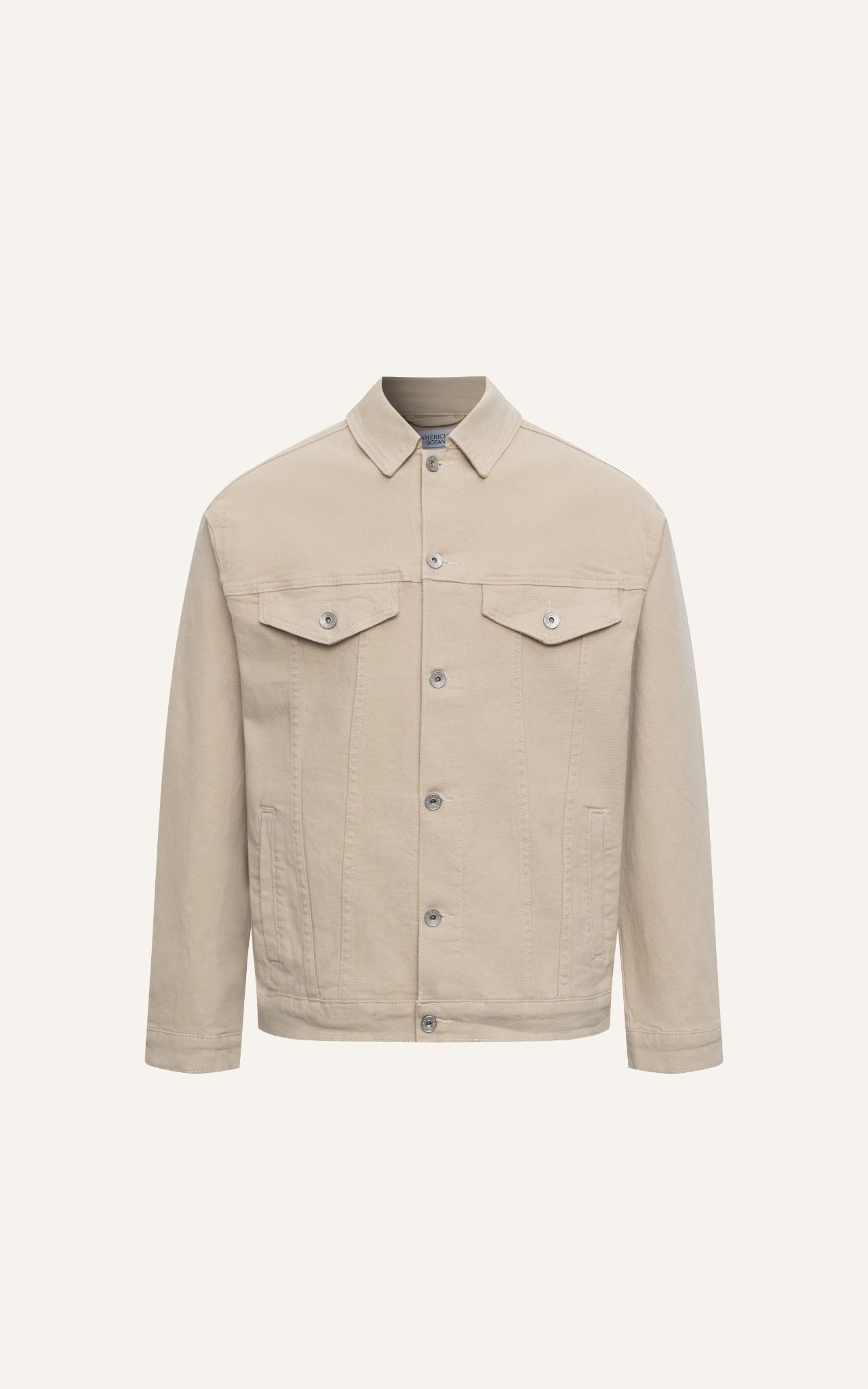  AG17 STUDIO LOOSE FIT BASIC COMFORT DENIM JACKET - BEIGE 