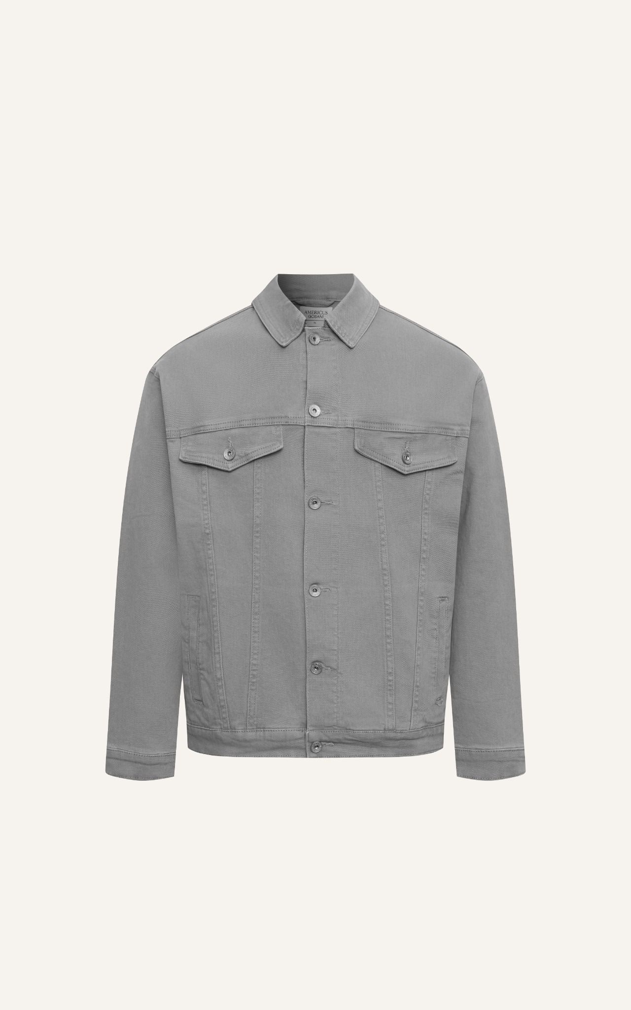  AG14 STUDIO LOOSE FIT BASIC COMFORT DENIM JACKET - GREY 