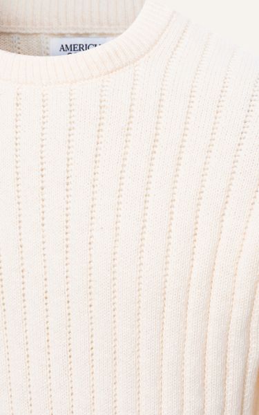  AG80 NEW ROUND NECK SWEATER STRIPED TEXTURE - WHITE 