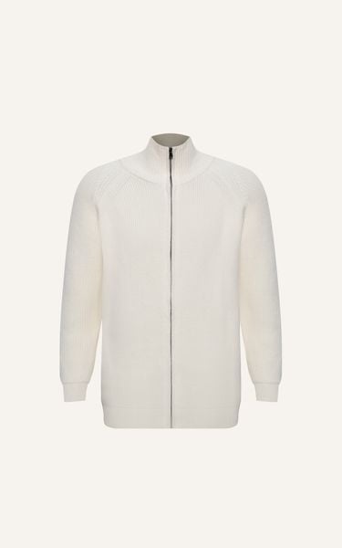  AG801 ZIP-UP RIB KNITTED IN WHITE