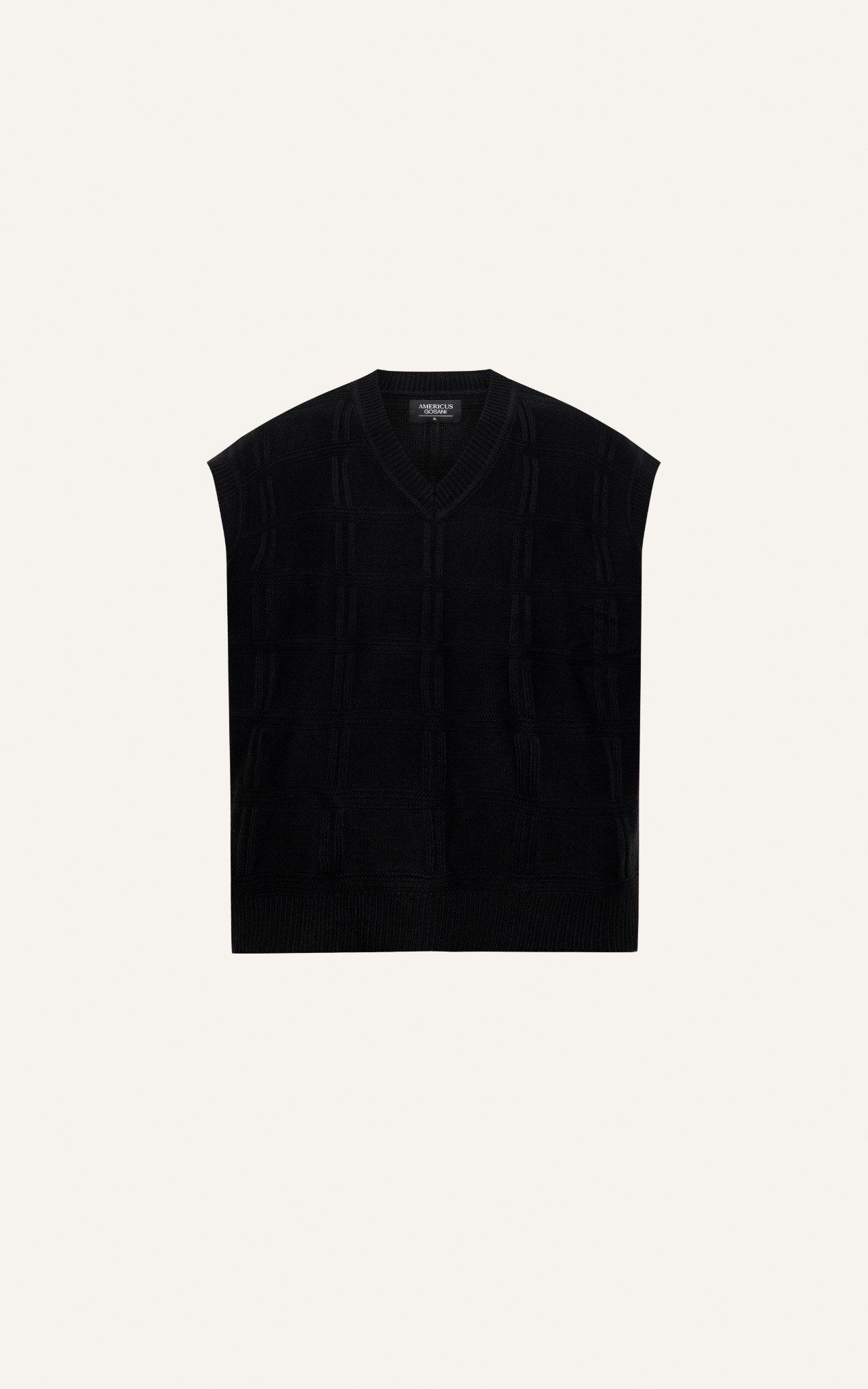 AG601 STUDIO REGULAR FIT TEXTURE WOOL GHILE - BLACK