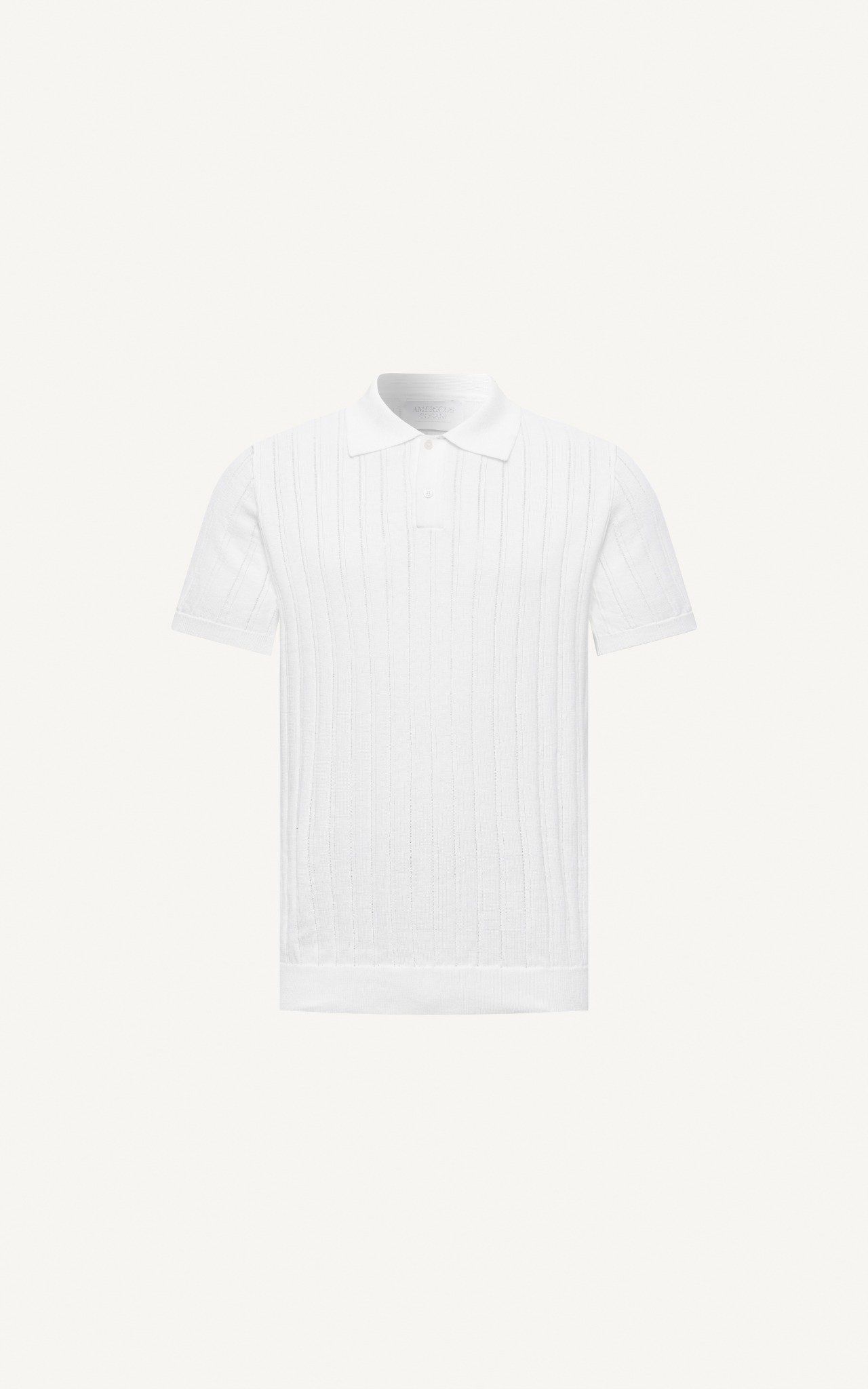  AG17 STUDIO REGULAR FIT RIB STITCH POLO - WHITE 