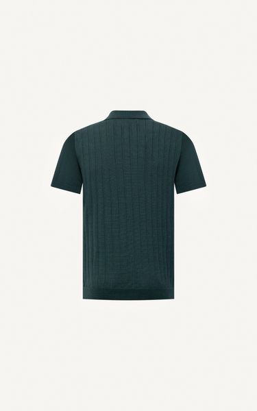  AG13 STUDIO REGULAR FIT RIB STITCH POLO - GREEN 