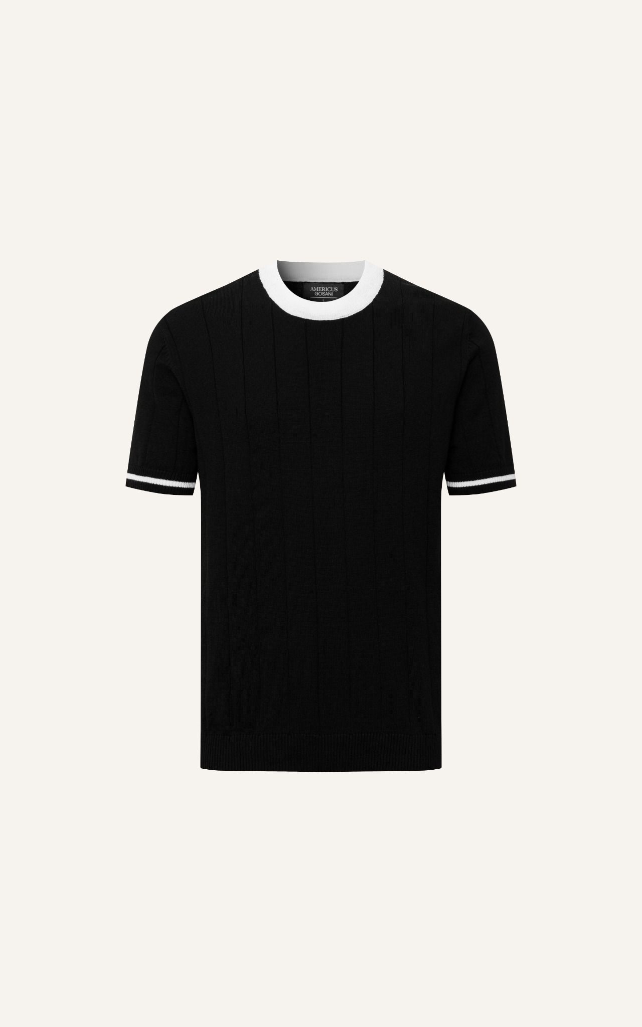 AG709 PREMIUM REGULAR FIT ESSENTIAL KNIT T-SHIRT - BLACK