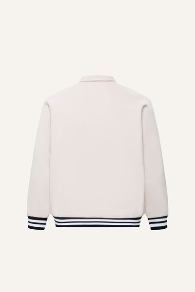  AG10 STUDIO LOOSE FIT VARSITY JACKET - OFF WHITE 