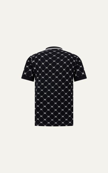  AG44 PREMIUM SLIMFIT MONOGRAM POLO - BLACK 