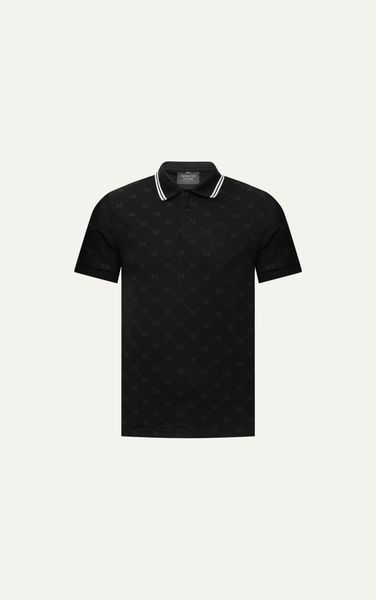  AG41 PREMIUM SLIMFIT MONOGRAM POLO - BLACK