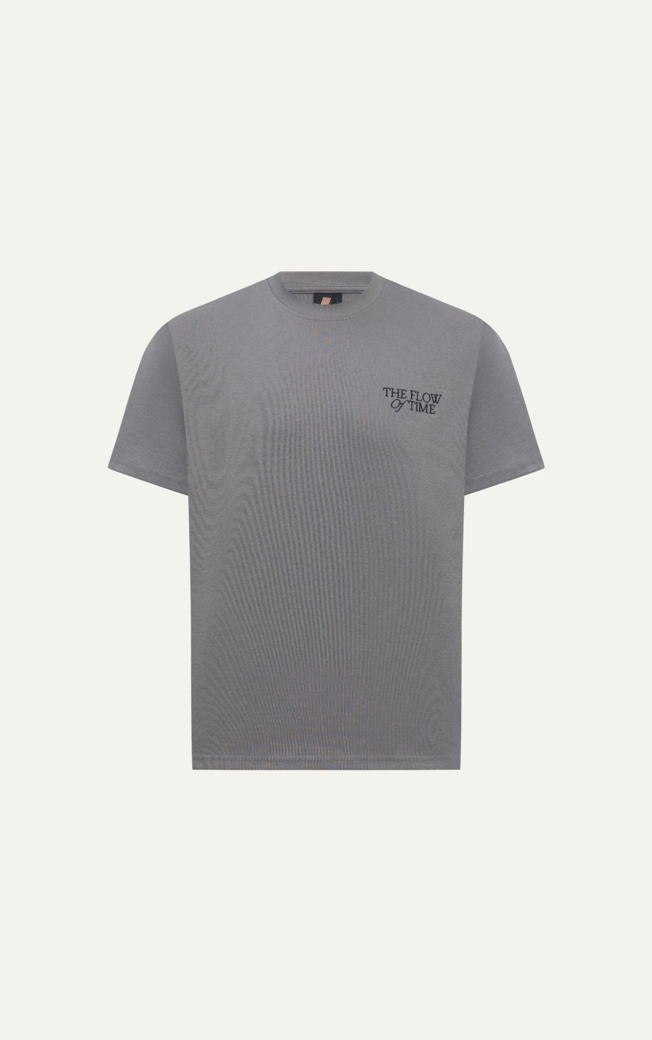  AG710 STUDIO LOOSE FIT "THE FLOW OF TIME" BASIC T-SHIRT - LIGHT GREY 