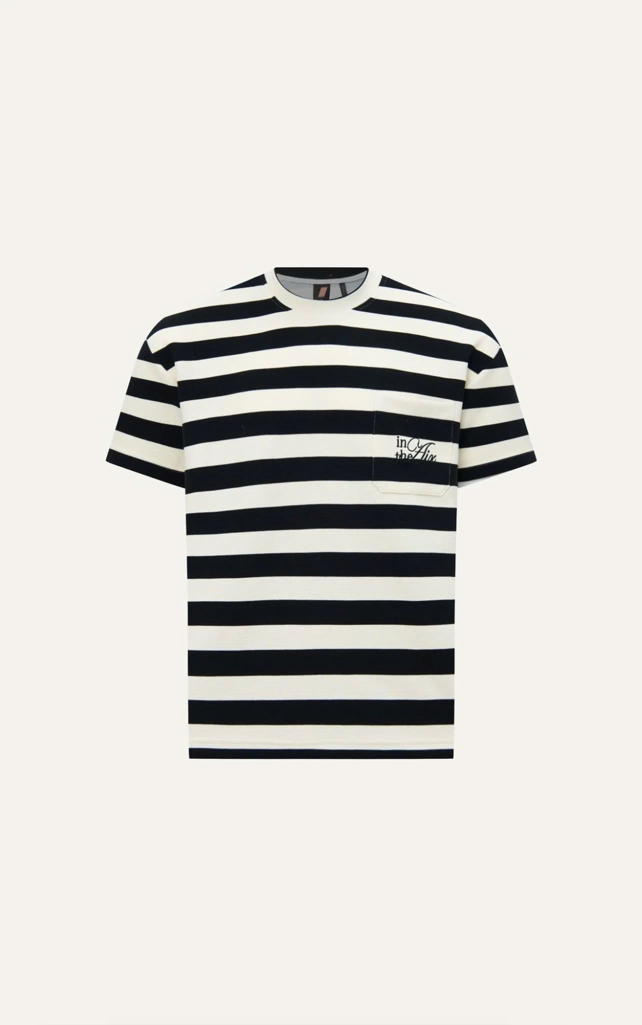AG01 STUDIO LOOSE FIT STRIPED T-SHIRT - OFF WHITE