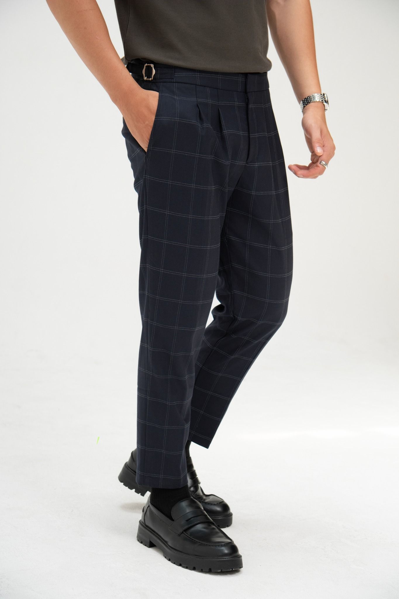  AG05 PREMIUM SLIMFIT SIDETAB TROUSERS - DARK BLUE 