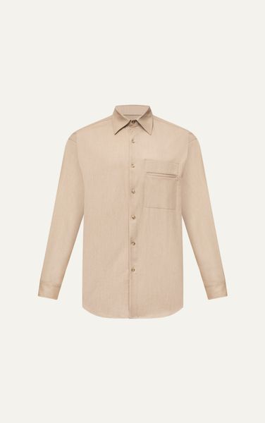  AG21 STUDIO LOOSE FIT SHIRT WITH POCKET - BROWN