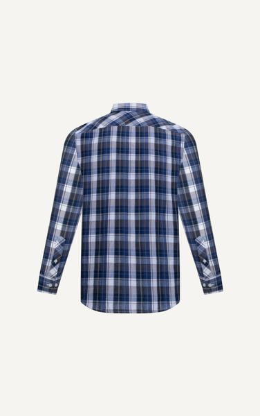  AG312 FACTORY REGULAR FIT CHECKED SHIRT - DARK BLUE 