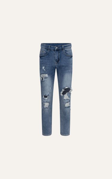  AG20 MODERN BLUE RIPPED JEANS