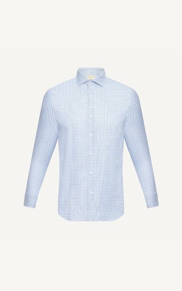  AG78 PREMIUM SLIMFIT SMALL CHECKERED SHIRT - LIGHT BLUE