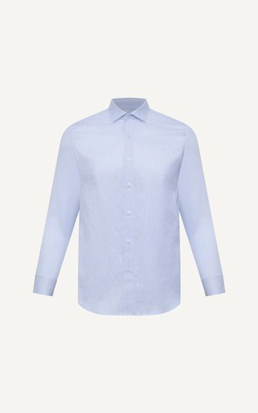  AG876 PREMIUM SLIMFIT TEXTURE STRIPED SHIRT - LIGHT BLUE