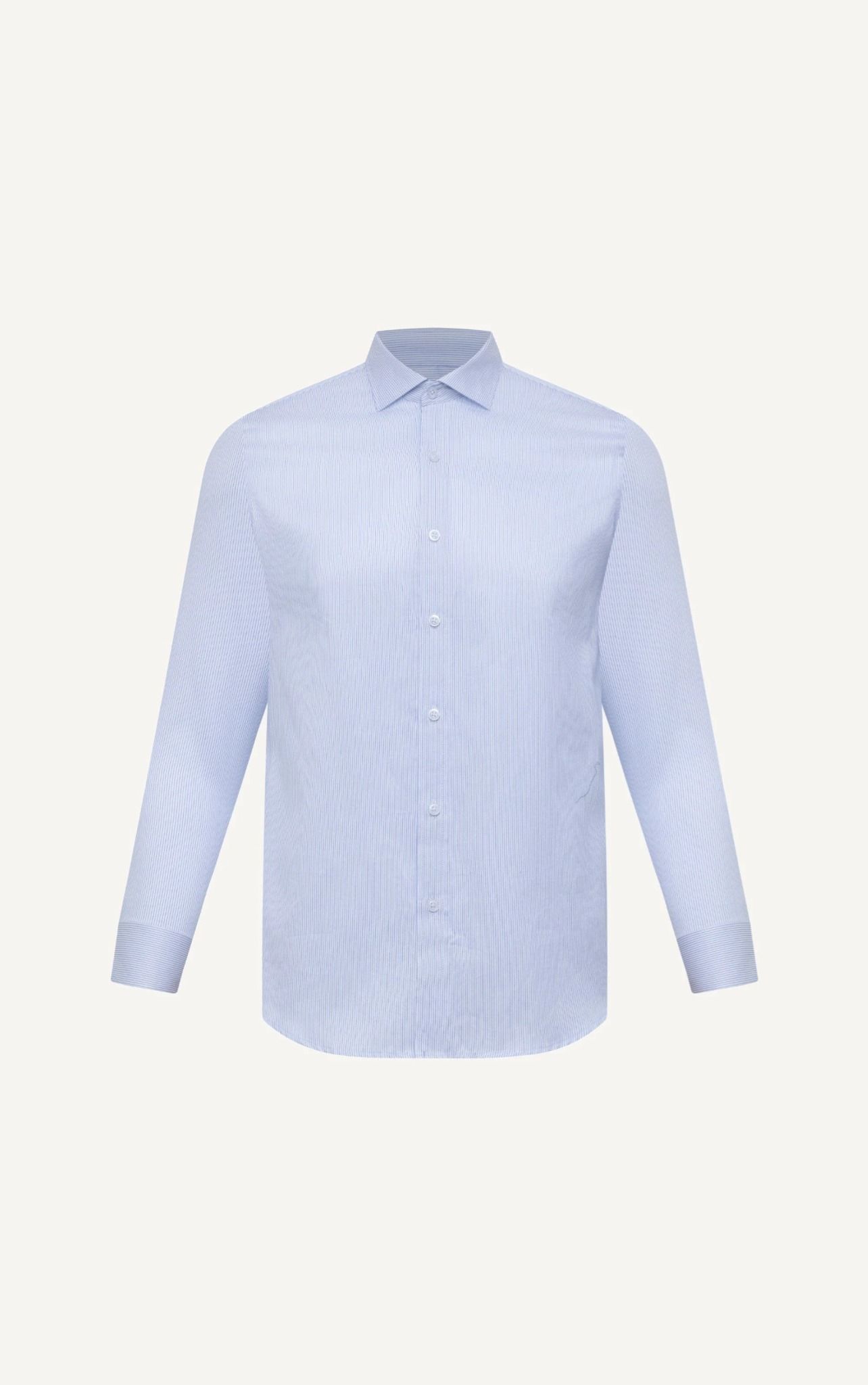  AG876 PREMIUM SLIMFIT TEXTURE STRIPED SHIRT - LIGHT BLUE 