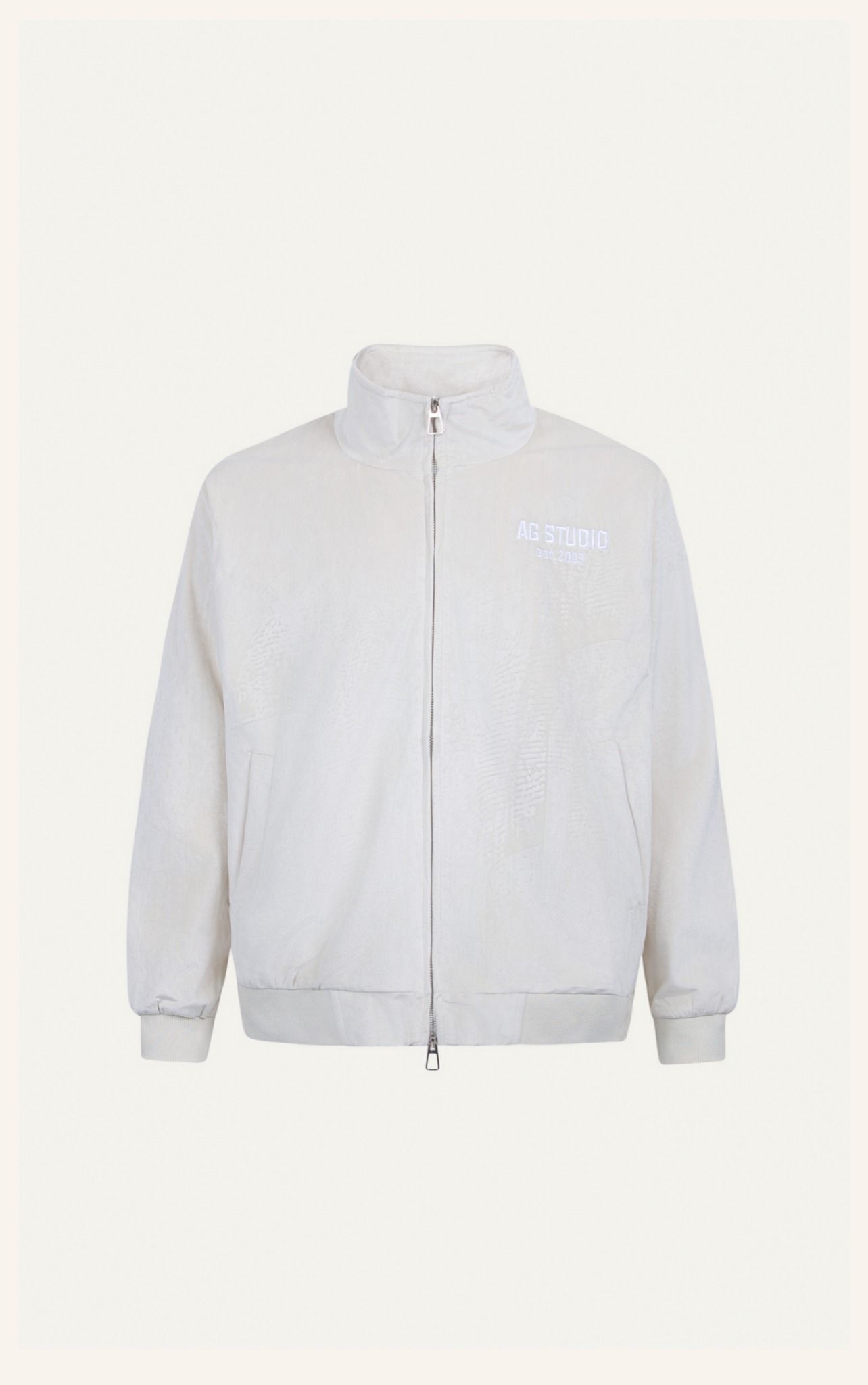  AG15 FACTORY LOOSE FIT BASIC BOMBER JACKET - OFF WHITE 