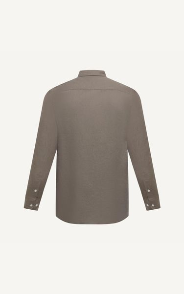  AG324 STUDIO REGULAR FIT LINEN SHIRT WITH POCKETS - BROWN 